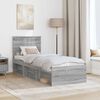 vidaXL Bed Frame Grey Sonoma 75 x 190 cm Solid Pine Wood