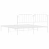 vidaXL Metal Bed Frame without Mattress with Headboard White 160x200cm