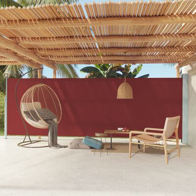vidaXL Patio Retractable Side Awning 180x600 cm Red