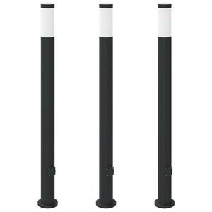 vidaXL Bollard Lights with Outlet 3pcs 110 cm Stainless Steel IP44