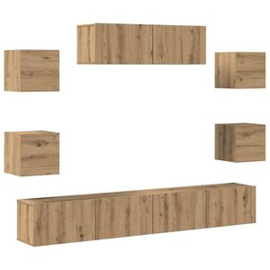 vidaXL 7 Piece TV Cabinet Set Wall-mounted Artisan Oak Engineered Wood