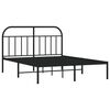 vidaXL Metal Bed Frame without Mattress with Headboard Black 140x200cm
