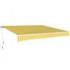 vidaXL Folding Awning Manual Operated 600 cm Yellow/White