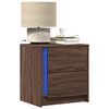 vidaXL Bedside Cabinet with LED Lights Brown Oak Engineered Wood