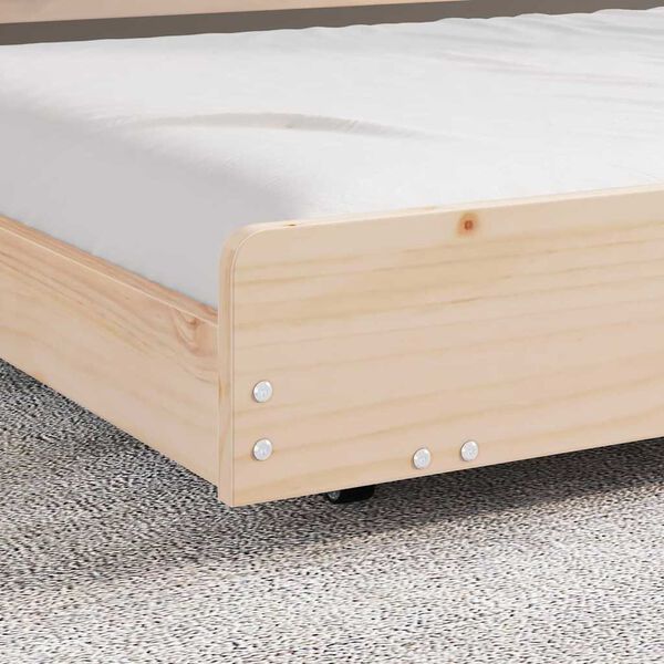 vidaXL Bed Frame Natural 100 x 200 cm Solid Pine Wood