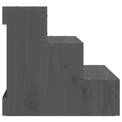 vidaXL Pet Stair Grey 40x37.5x35 cm Solid Wood Pine