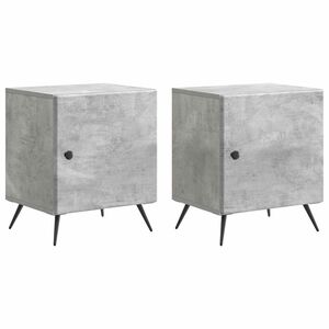 vidaXL Bedside Cabinet 2 pcs Concrete Grey 43 x 34.5 x 50 cm