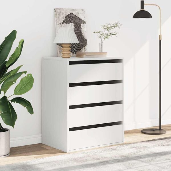 vidaXL Corner Chest of Drawers White 60x41x76 cm Engineered Wood