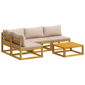 vidaXL Sofa Set 5 pcs Natural Solid Acacia Wood
