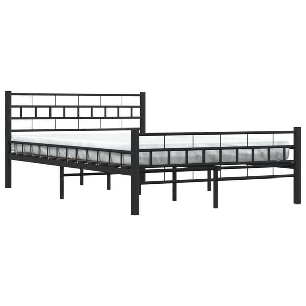 vidaXL Bed Frame without Mattress Black Steel 140x200 cm