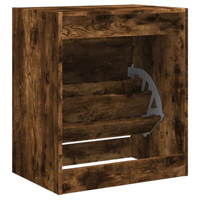 vidaXL Shoe Cabinet Smoked Oak 60x42x69 cm Engineered Wood