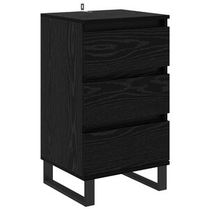 vidaXL Sideboard with Drawer Black oak Engineered wood