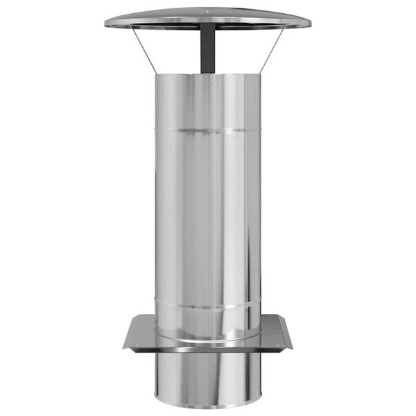 vidaXL Chimney Extension Silver 35 x 35 x 65 cm Stainless Steel