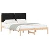 vidaXL Bed Frame with Upholstered Headboard Black 140 x 190 cm