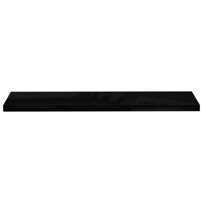 vidaXL Floating Wall Shelf High Gloss Black 120x23.5x3.8 cm MDF