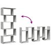 vidaXL Room Divider Bookcase 5-Tier Concrete Grey 70x24x161 cm Engineered Wood