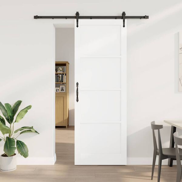 vidaXL Sliding Door ORKDAL White 83 x 232 cm Solid Pine Wood