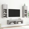 vidaXL 6 Piece TV Wall Units with LED Grey Sonoma Engineered Wood