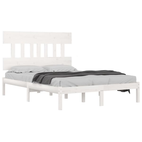 vidaXL Bed Frame without Mattress White 200x200 cm Solid Wood