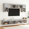 vidaXL TV Cabinets with LED Lights 2 pcs Concrete Grey 100x30x30 cm