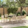 vidaXL Garden Dining Set 9 pcs Beige Poly Rattan