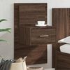 vidaXL Wall-mounted Bedside Cabinet with LED Lights Brown Oak