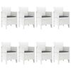 vidaXL Garden Dining Set 9 pcs White Polt rattan