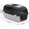 vidaXL Pet Carrier Grey and Black 61x40x38 cm PP