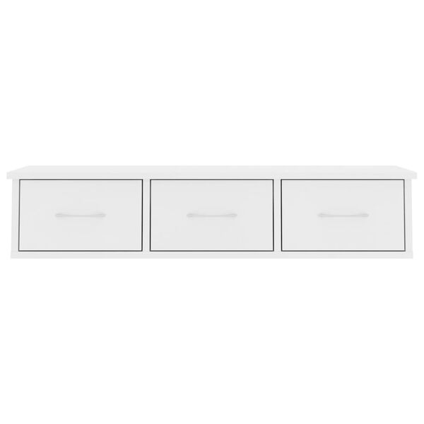 vidaXL Wall-mounted Drawer Shelf White 88x26x18.5 cm Engineered Wood
