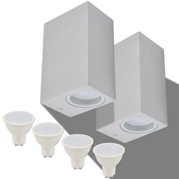 vidaXL Outdoor LED Wall Lights 2 pcs Square Up/Downwards