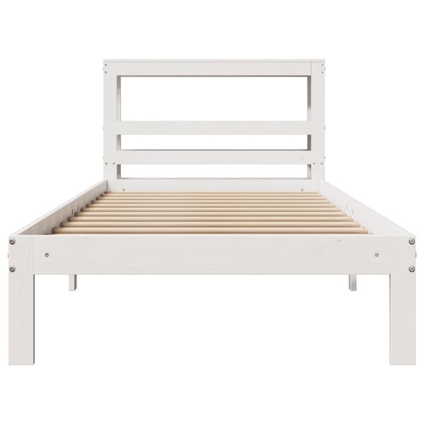 vidaXL Bed Frame with Headboard without Mattress White 90x200 cm