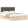 vidaXL Bed Frame with Upholstered Headboard Taupe 135 x 190 cm