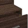 vidaXL Wall-mounted Bedside Cabinet with LED Lights Brown Oak