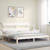 vidaXL Bed Frame without Mattress White Super King Size Solid Wood Pine