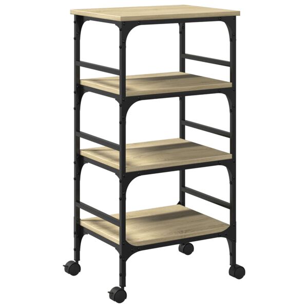 vidaXL Kitchen Trolley Sonoma Oak 45x35x89.5 cm Engineered Wood