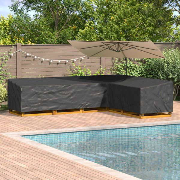 vidaXL Furniture Cover Black 330 x 255 x 80 cm 600D Oxford Fbric