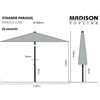 Madison Garden Parasol Paros II Luxe 300 cm Safier Blue