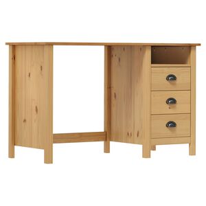 vidaXL Desk Hill with 3 Drawers 120x50x74 cm Solid Pine Wood