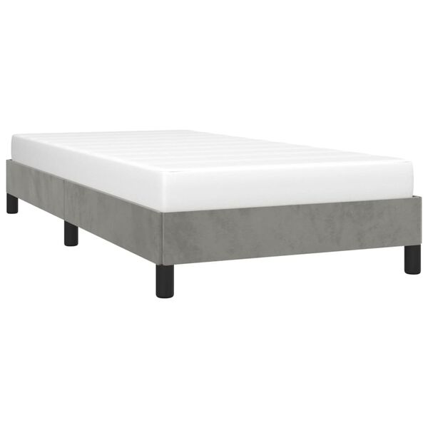 vidaXL Bed Frame without Mattress Light Grey 90x190 cm Single Single Velvet