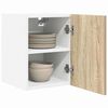 vidaXL Hanging Cabinet with Door Sonoma Oak and White 30 x 31 x 40 cm