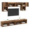 vidaXL TV Wall Units with LED 6 pcs Old Wood Engineered Wood