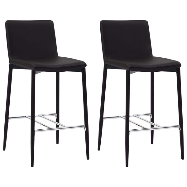 vidaXL Bar Stools 2 pcs Brown Faux Leather