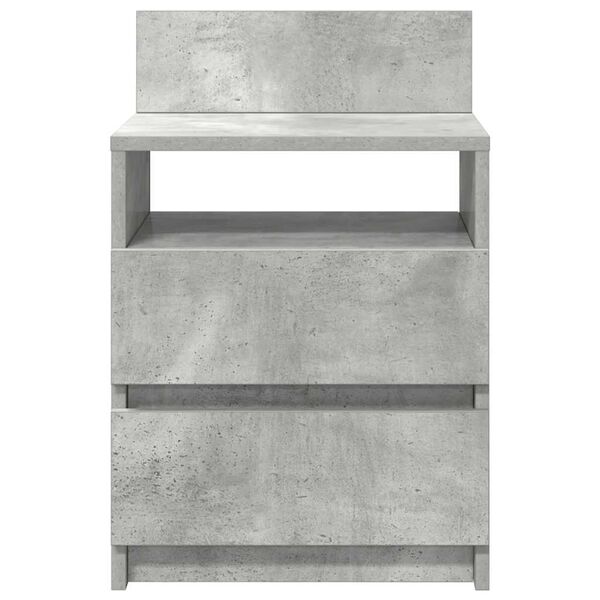 vidaXL Bedside Cabinets 2 pcs with 2 Drawers Concrete Grey 40x33x60 cm