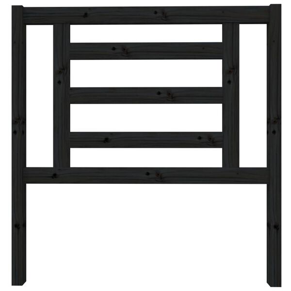 vidaXL Bed Headboard Black 96x4x100 cm Solid Wood Pine