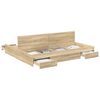 vidaXL Storage Bed Frame Sonoma Oak 200 x 200 cm Engineered Wood
