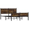 vidaXL Metal Bed Frame without Mattress Smoked Oak 150x200 cm King Size