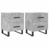 vidaXL Bedside Cabinets 2 pcs Concrete Grey 40x35x47.5 cm Engineered Wood