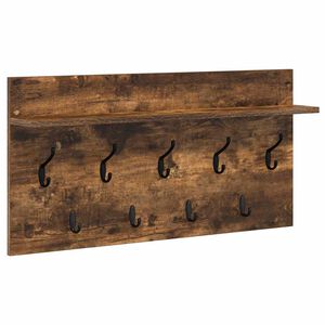 vidaXL Wall-Mounted Coat Rack with Shelf Smoked Oak 80 x 40 x 12 cm