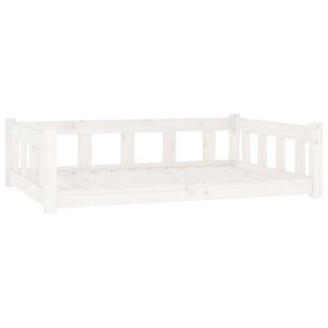vidaXL Dog Bed White 105.5x75.5x28 cm Solid Wood Pine
