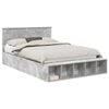 vidaXL Bed Frame with Shelf Concrete Grey 140 x 190 cm Engineered Wood